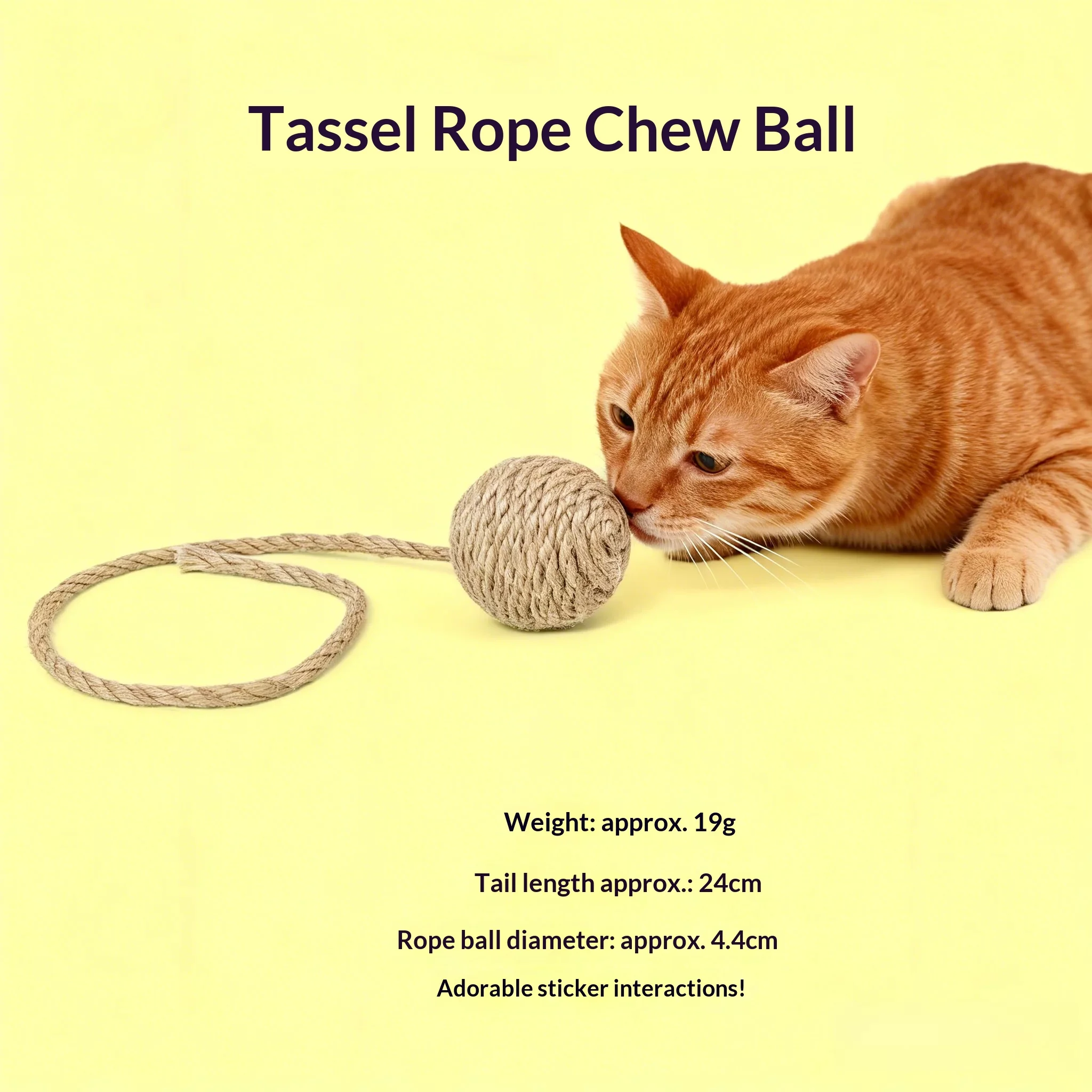 1/3PCS Hand‑Woven Hemp Rope Cat Ball Rolling Sound Interactive Toy Sisal Scratching Play Ball Pet Cat Entertainment Supply - view 4