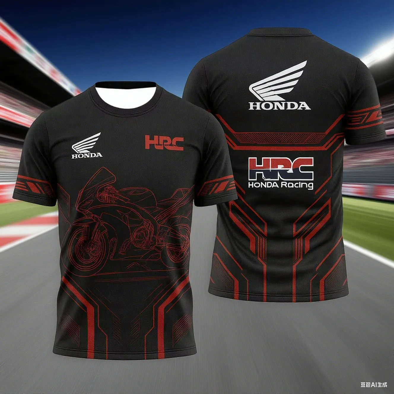 هوندا HRC فريق تي شيرت للرجال الصيف تنفس العرق فتل قصيرة الأكمام اليومية سباق الدراجات النارية جيرسي ملابس ركوب الدراجات