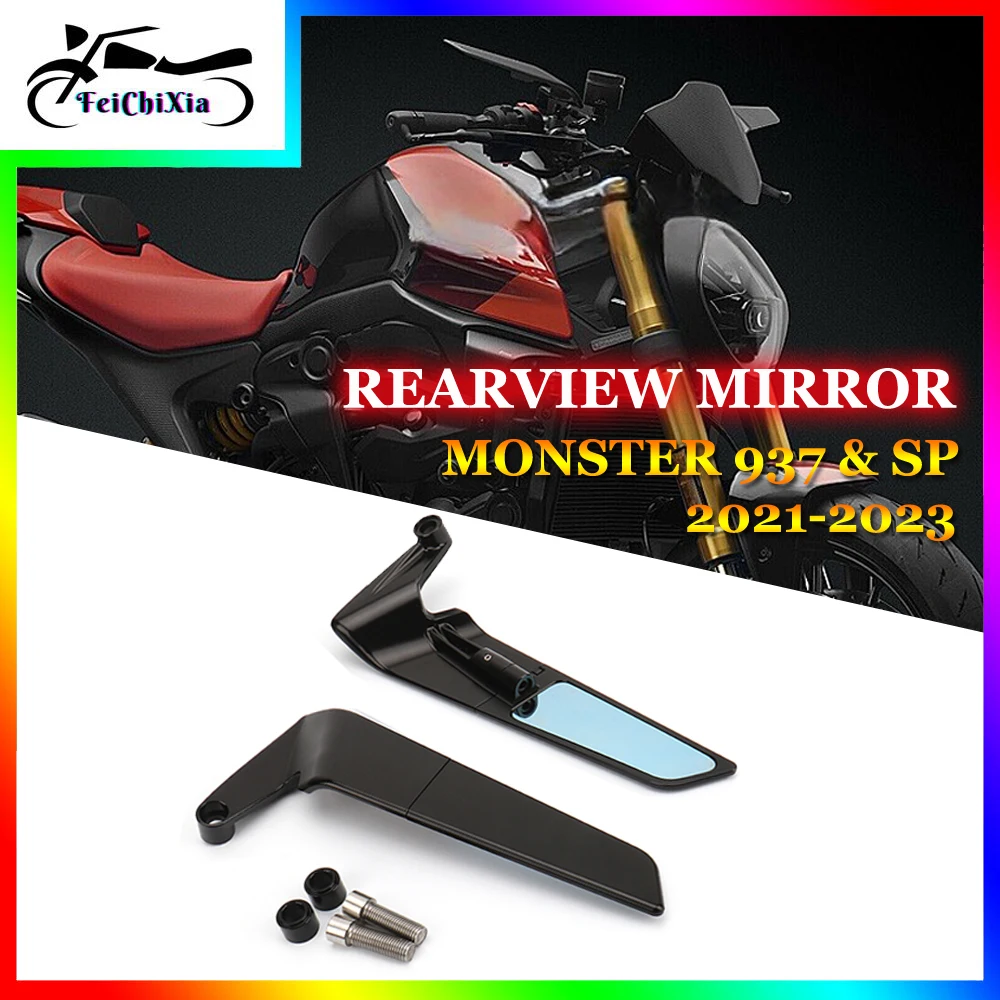 Motorcycle Adjustable Rotatable Side Mirrors For Ducati Monster 937 SP MONSTER 937 Accessories Rearview Mirror