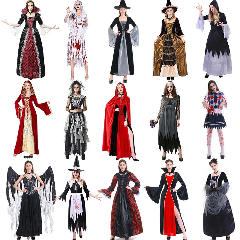 أزياء الهالوين الساحرة اللص Princ Dr النسائية Ele Gothic Sle قطعة واحدة ملابس الخريف Faion للسيدات