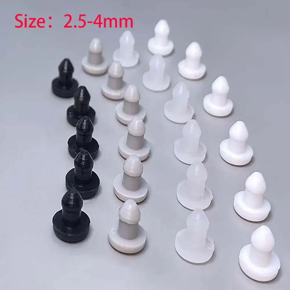10-100 Stücke 2,5mm-4mm Silikon Stecker Gummi Stopper T-stecker Loch Stecker pad Anti-kollision Stecker Kopf Gummi Stecker Schwarz/Weiß