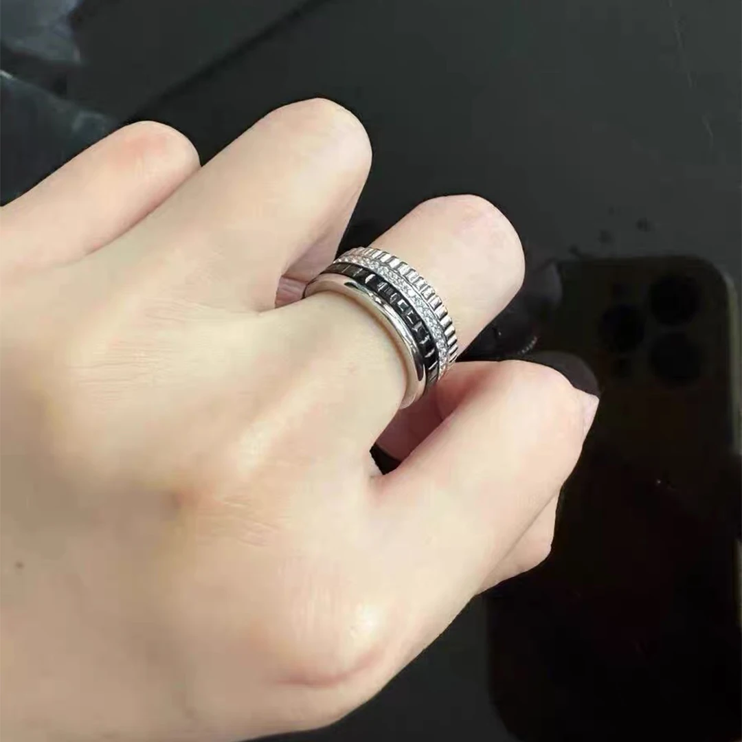 High Quality Luxury Jewelry Rotating Gears Anniversary Gift Wedding Rings for Men and Women