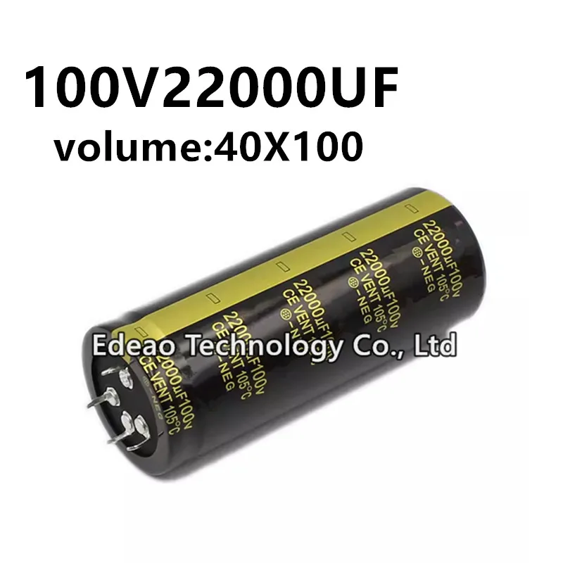 

2Pcs/lot 100V 22000UF 100V22000UF 22000UF100V volume: 40x100 mm audio power amplifier inverter aluminum electrolytic capacitor