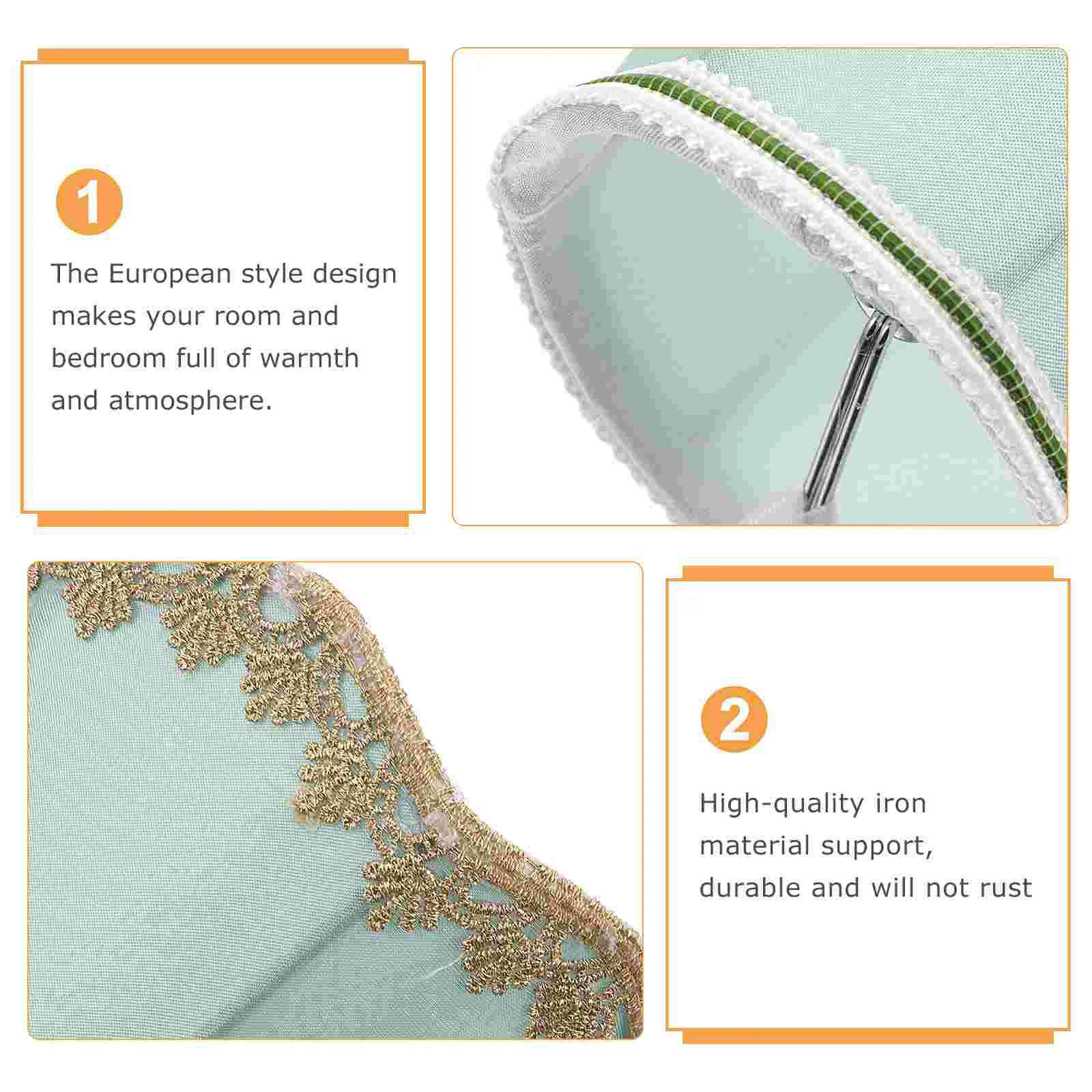 Retro Lampshade Home Cloth Replacement Decorations Accessory Green Light Bedside
