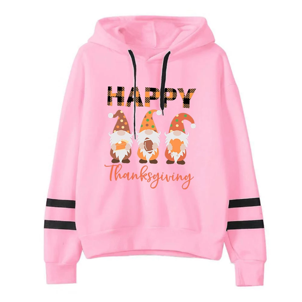 Happy Thankgiving Gnomes Sweatshirt Hoodie Fall Thankful Grateful Blessed Hoodies Thanksgiving Women Clothing Casual