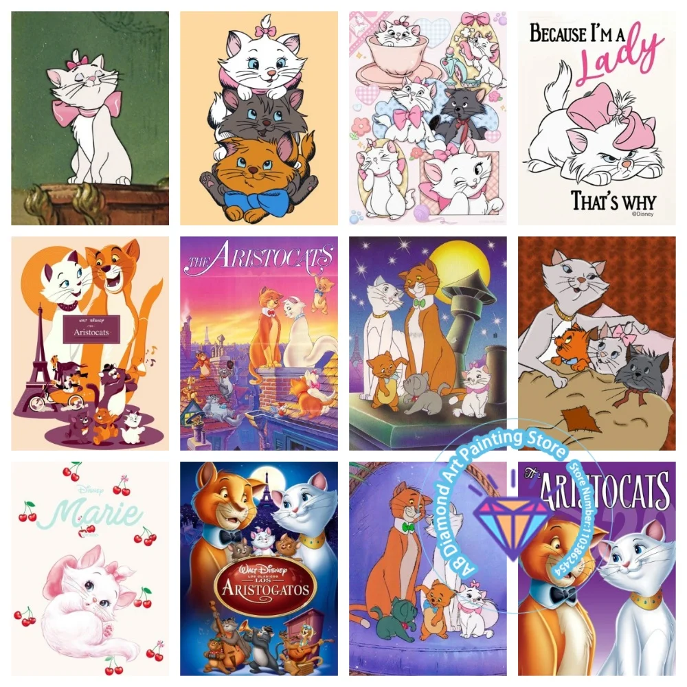 

The Aristocats AB Diamond Painting Kit Square Round Diamond 5D DIY Mosaic Handmade Art Adult Exquisite Gift Crafts Home Decor