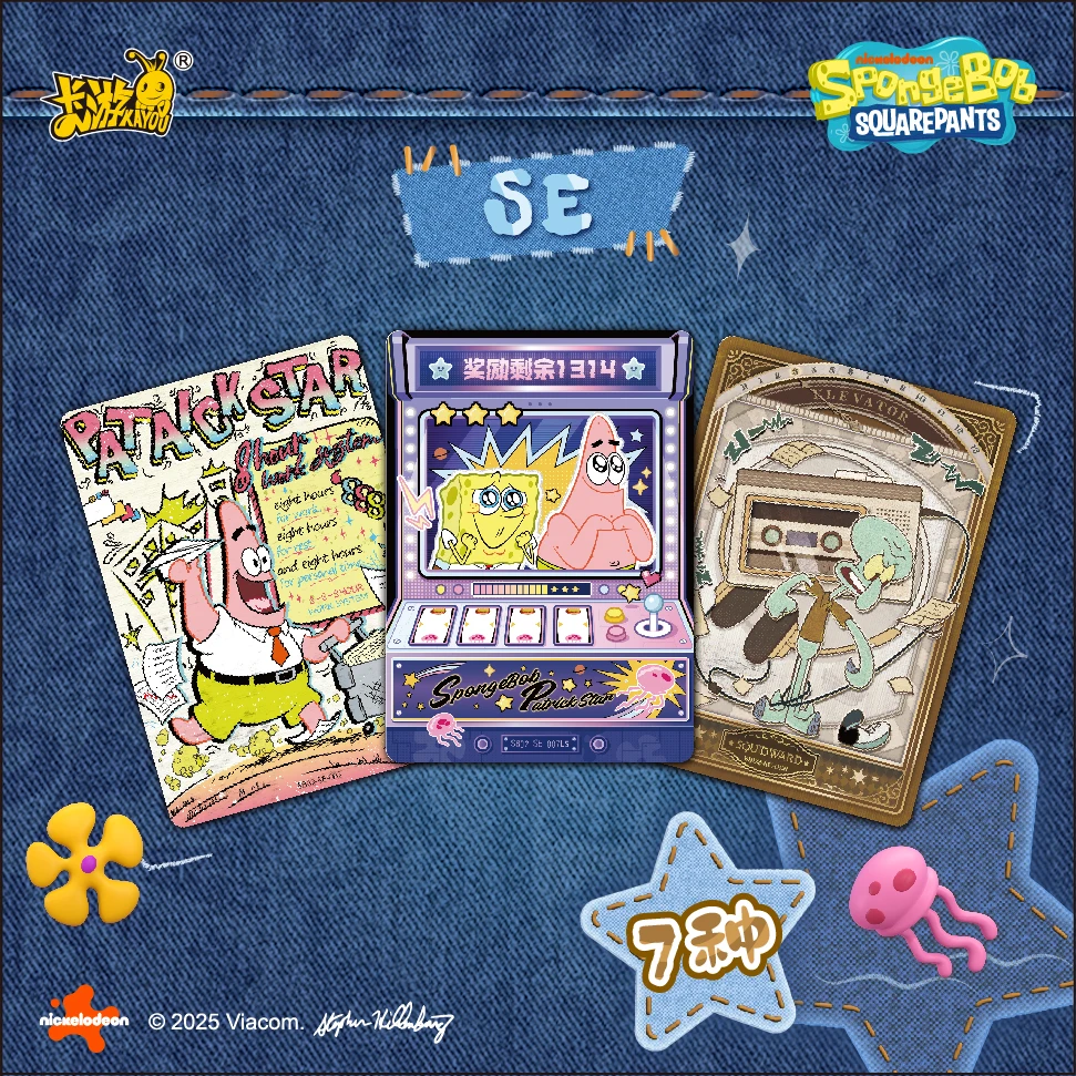 New KAYOU Genuine SpongeBob SquarePants Card Fun Time Series Rare Exquisite Limited AR UR SSR Card Best Gift Toys for Kids Fans