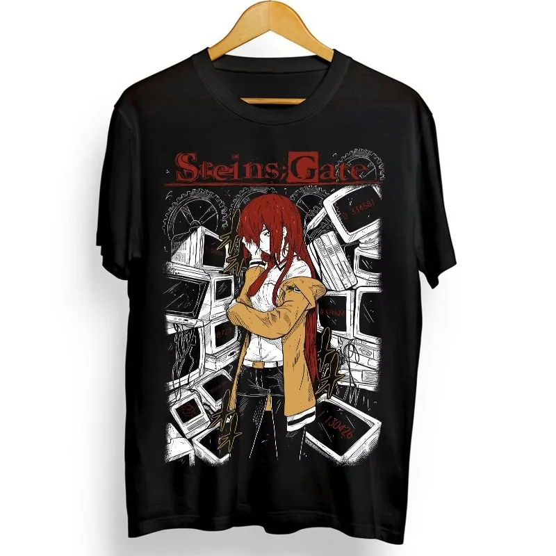Trend Summer 2025 Cosplay Unisex Steins Gate T-Shirt Kurisu Makise Girl Kawaii Waifu Anime Shirt Soft Tee Oversized T Shirt