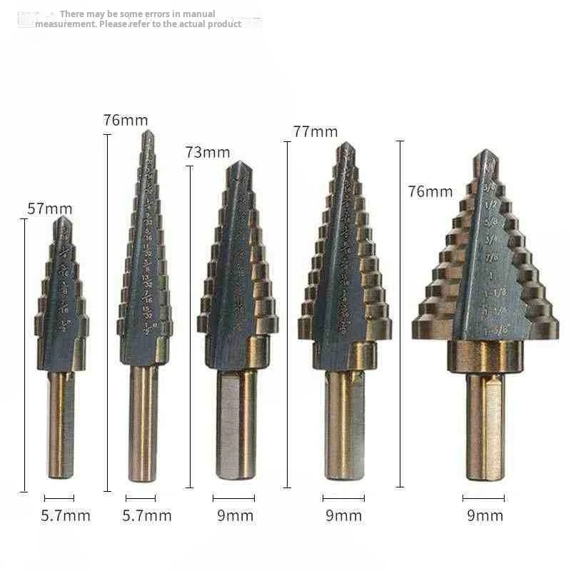 HSS 4241 Cobalt Step Drill Bit Set 50 Sizes for Metal Woodworking Multiple Hole Drilling Tool with Aluminum Case