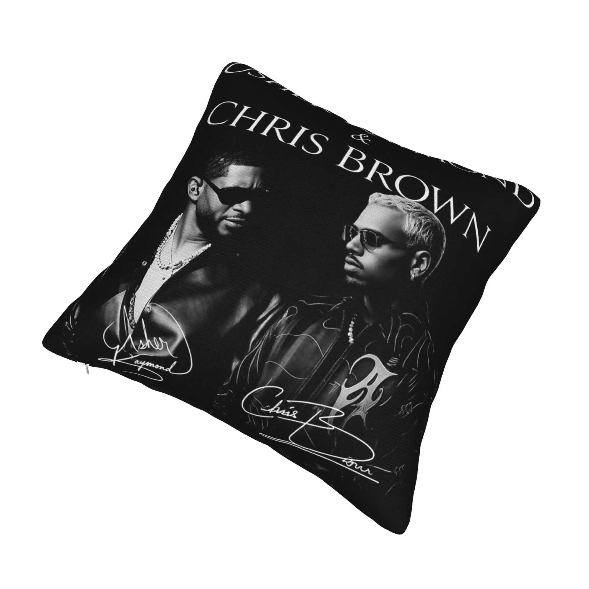 Decorative Pillowcase Chris Brown Usher R&B Tour 2026 Product Sofa  Throw Pillow Case Cover Square Multi-Size