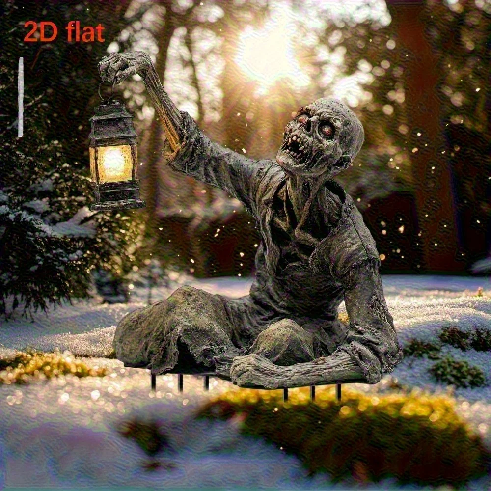 1 قطعة فانوس الهالوين الإرهاب غيبوبة حلية مخيف 2D الاكريليك حديقة المكونات الأرضية حلية المنزل في الهواء الطلق حديقة ديكور ذاتي الصنع هدية