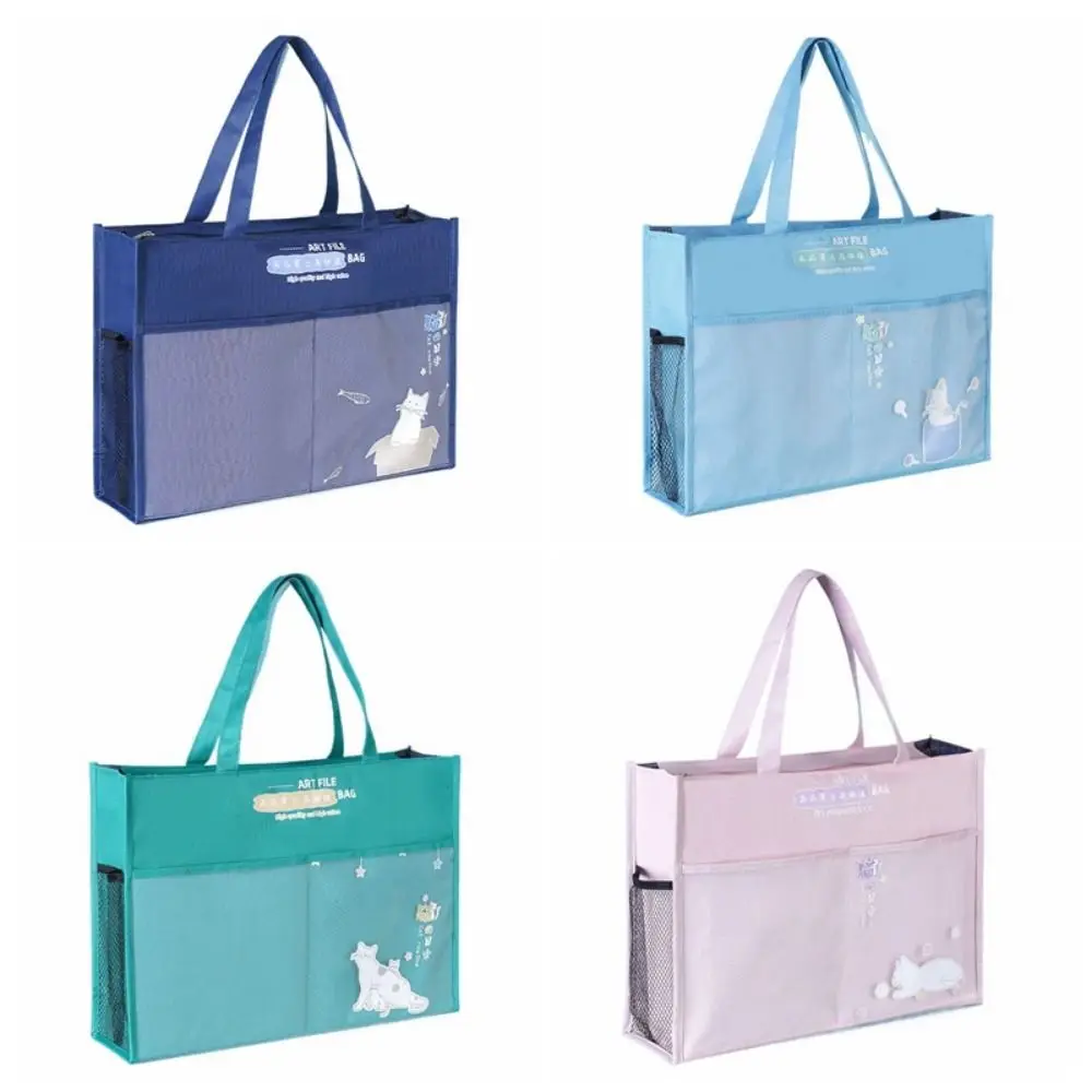 Портативная сумка на молнии формата А3, холщовая сумка для документов большой емкости, сумка для книг Оксфорд с ручкой, держатель для файлов, сумка для хранения произведений искусства