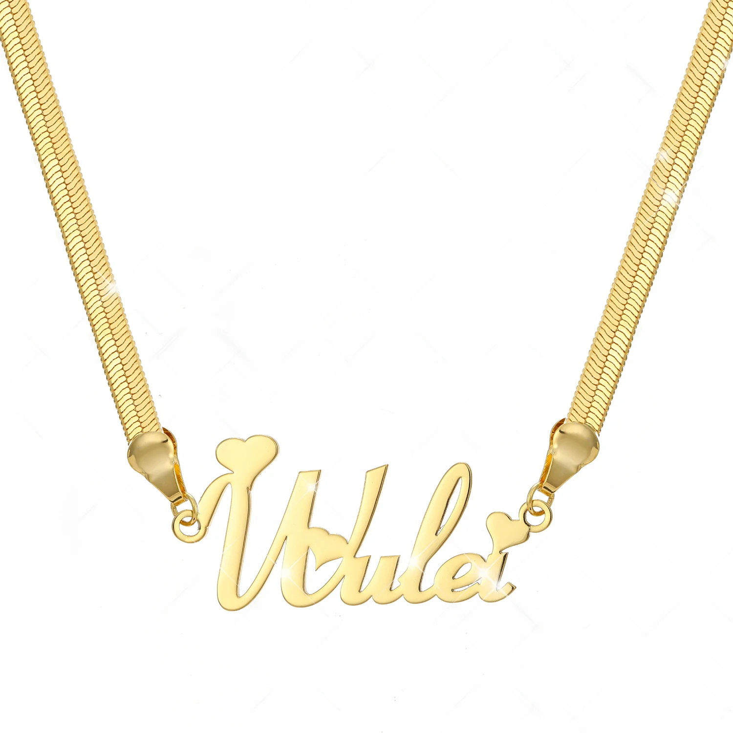 

DHQH 2022 Stainless steel colorfast custom snake chain necklace personalized name nameplate Necklace women's gift