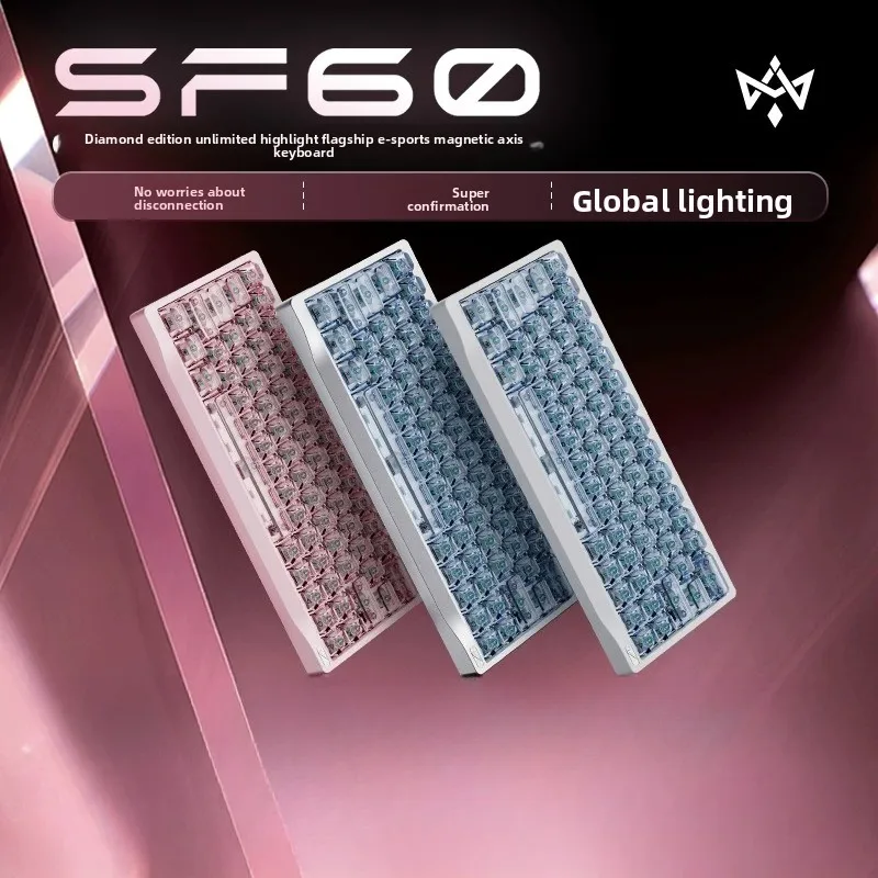 NDNH SF60 Diamond Edition Magnetic Axis Keyboard 0.08ms Delay 8KHZ Return Rate CNC Body Customized Hall Sensor Gaming Keyboard