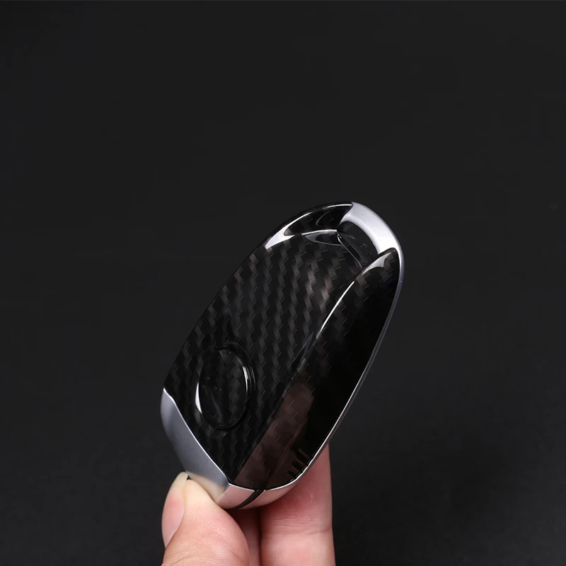 1 Pcs For Alfa Romeo Giulia Stelvio 2017 2018 Carbon Fiber Style ABS Plastic Key Shell Cover Trim Car Accessories Parts