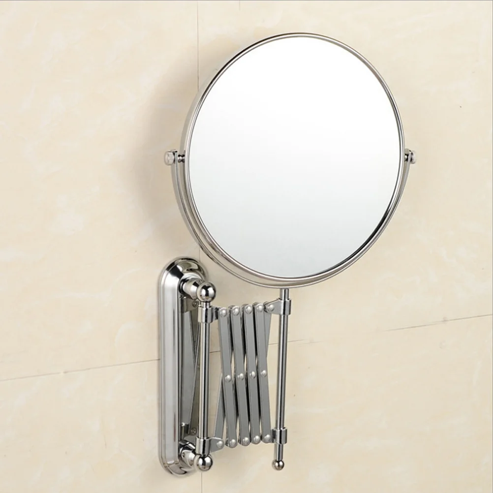 Mirror Vanity Round Bathroom Folding Wall Mounted Swivel Extendable Makeup