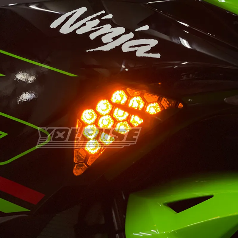 Fit For NINJA 250/300/400 NINJA400 NINJA300 Motorcycle Front LED Turn Signal Indicator Flasher Light