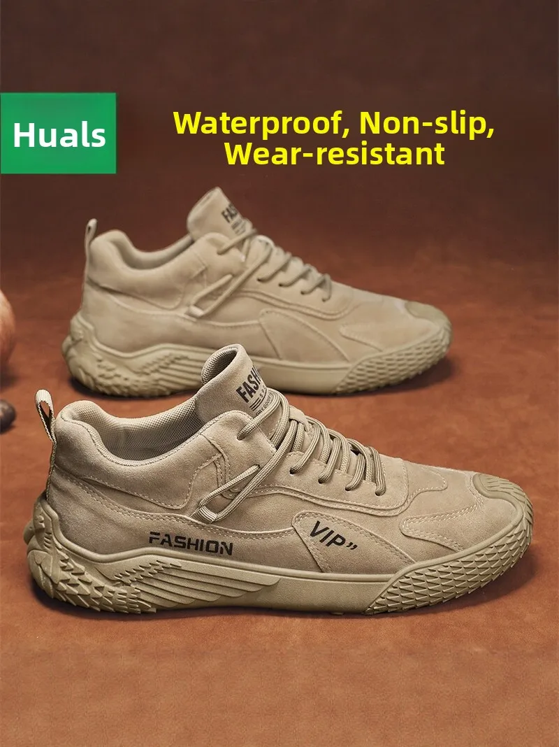Men's Outdoor Sports Shoes Breathable Anti-slip Lightweight Work Shoes for Climbing And Walking in Autumn And Spring
