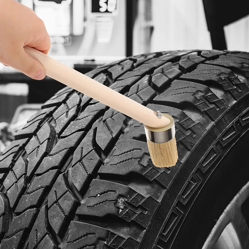 

3Pcs Tire Repair Lubricant Brush Wood Handle Striker Tire Grease Applicator Brush Automotive Mechanic Tools Car Truck Motorcycle