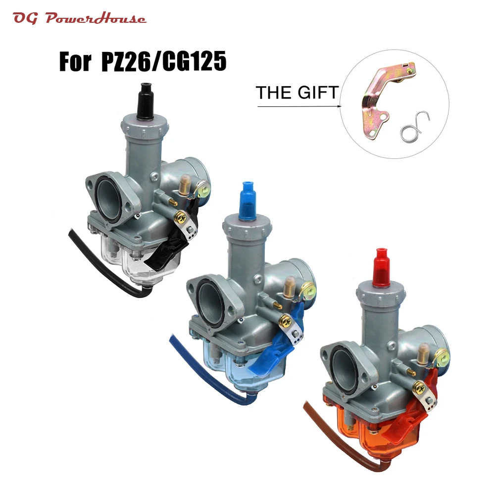 Motorcycle Carburetor PZ26 4T 26mm Carb Fits ATV Quad Go Kart Dirt Bike 125cc-150cc CG125 CG150 CB125 XL125 XF125 XR125 Titan125