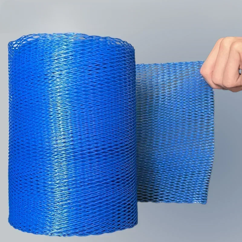 1kg Blue Plastic Nylon Mesh Sleeve Thread Protection Industrial Shock Resistant Mesh Protection Elastic Packaging Mesh Cover