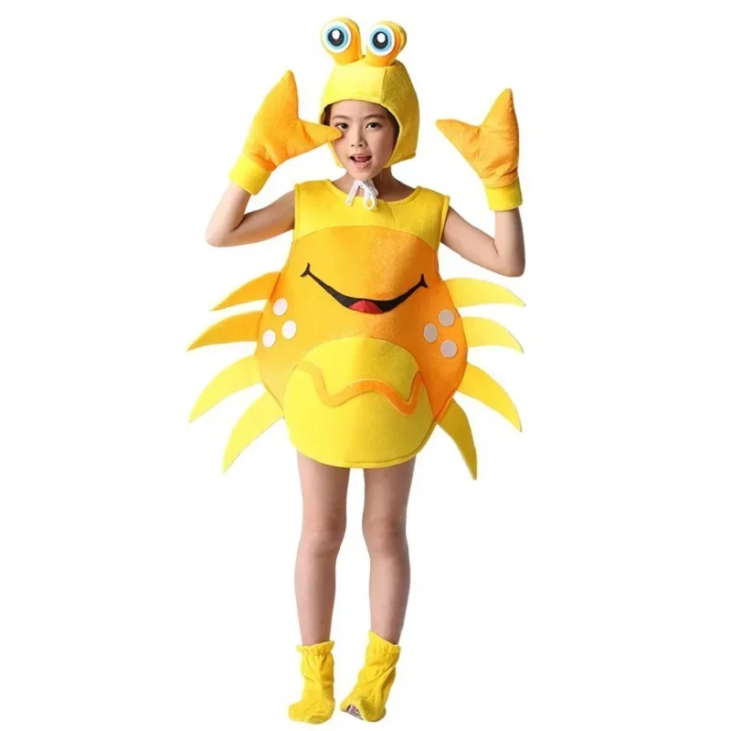 SN88 Child Kid Crab Lobster Turtle Sea Animal Cosplay Costume for Halloween Party School Performance Jumpsuits Boy Girl Animal S