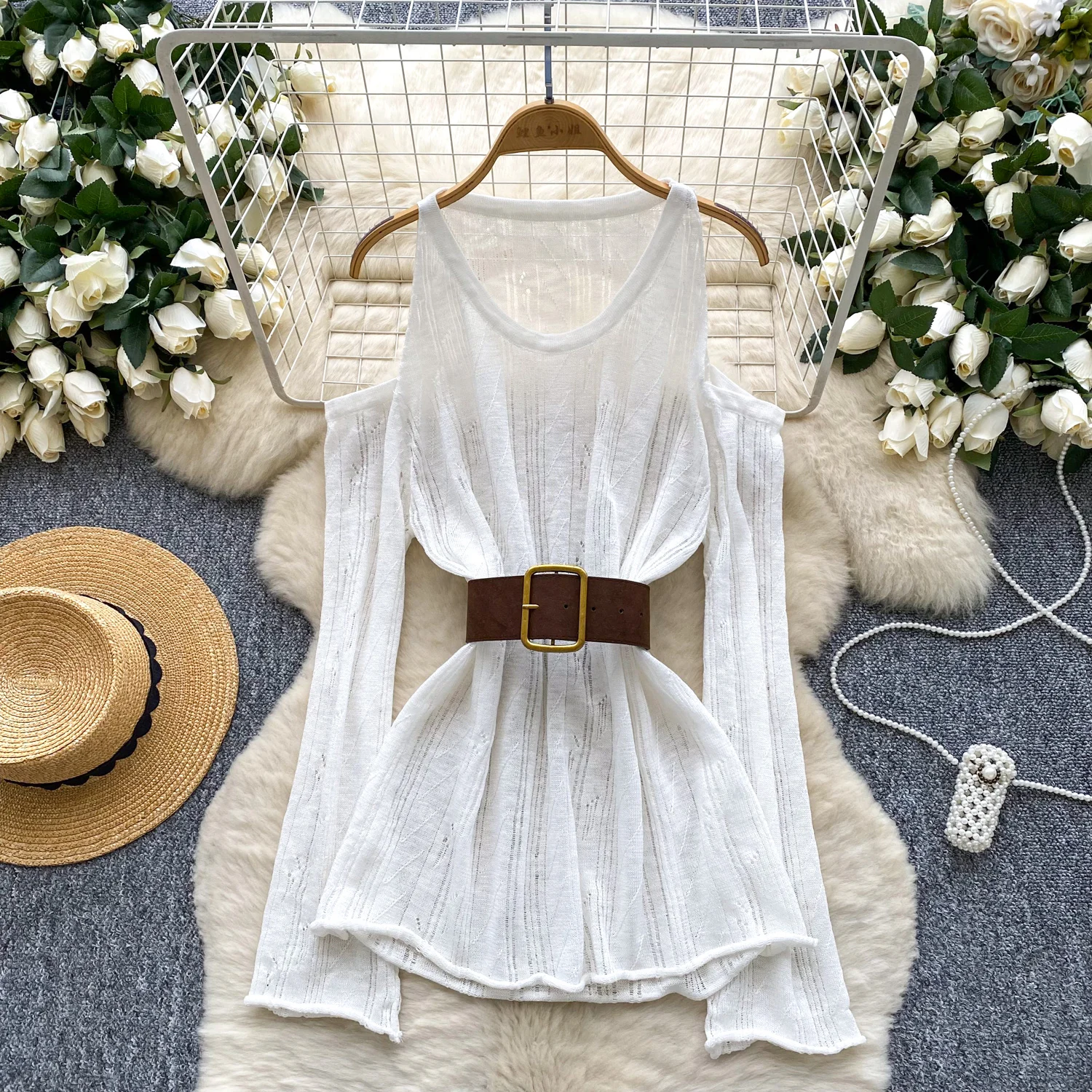 

Vintage Elegant off shoulder solid long sleeve Blouse Fashion Shirt Chic Top Fairy autumn women clothing