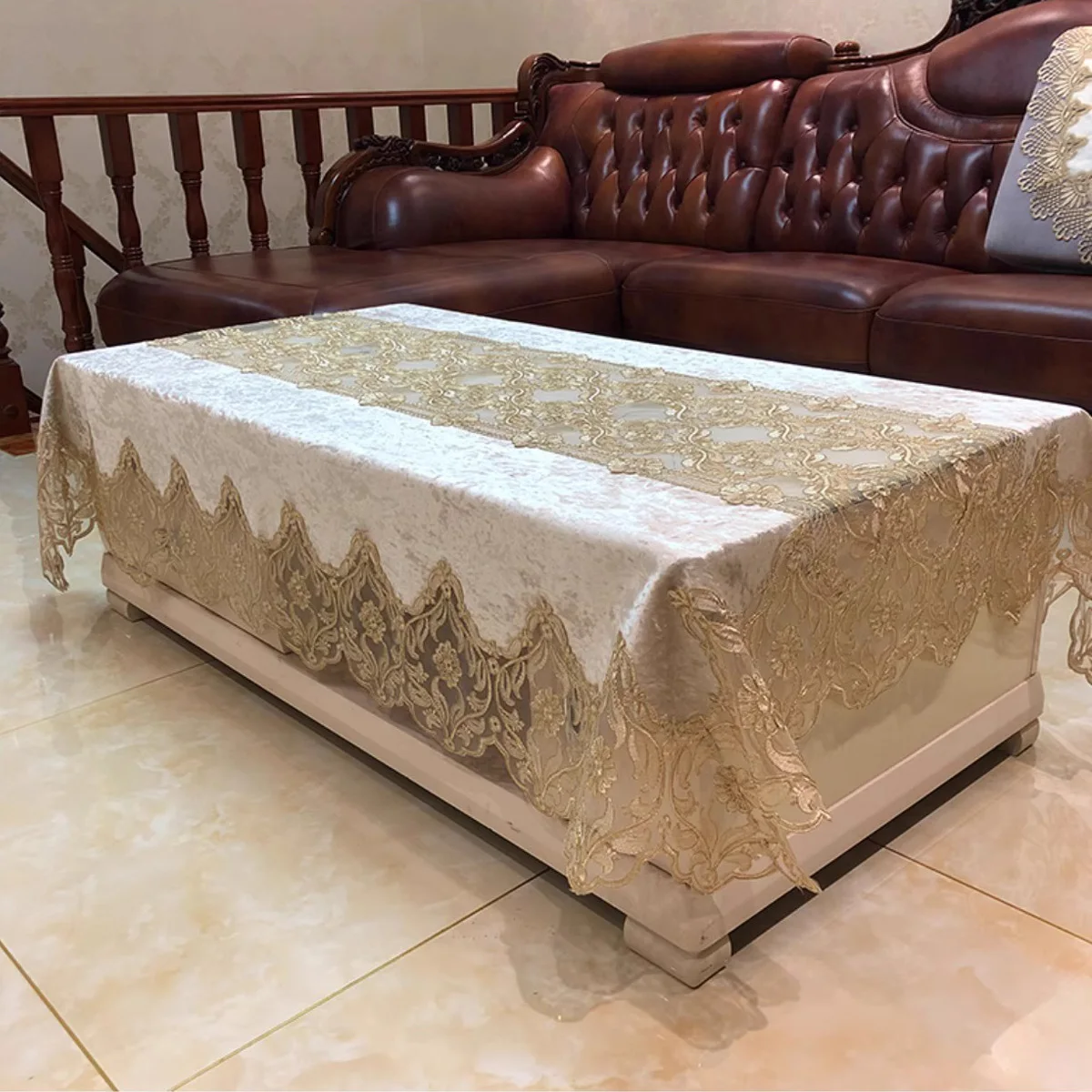 

Lace Table Cloth Rectangle Spring Antique Flower Decor Macrame Tablecloth for Outdoor Farmhouse Rustic Kitchen Party Picnic