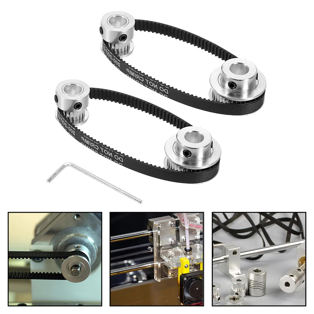 

2Pcs/Set 2GT Aluminum Timing Pulley 20&36 Teeth 8mm Bore Synchronous Wheel For 3D Printers Drilling Machines Milling Machines