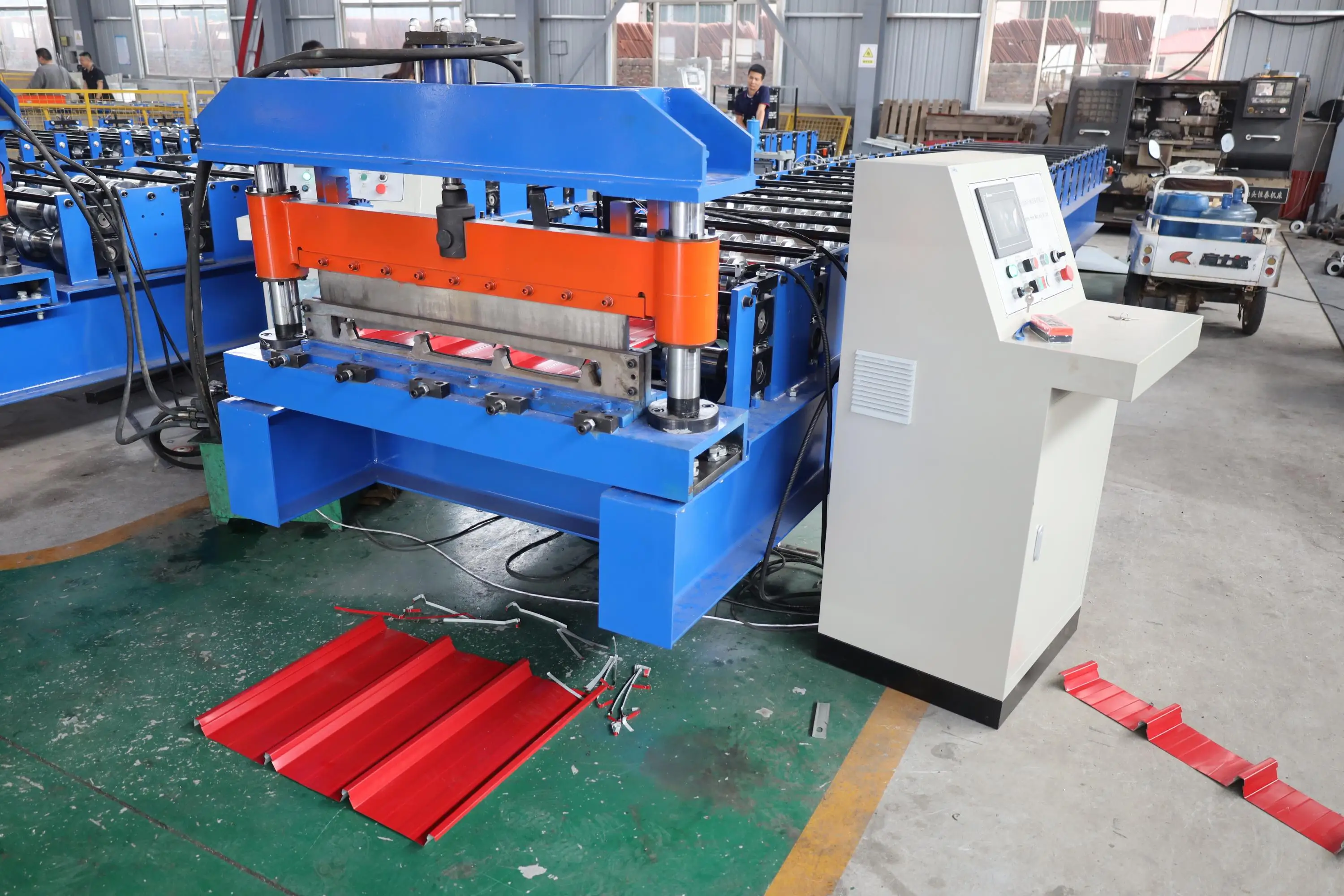 Fully Automatic Single-Layer Steel Roof Panel Glazed Metal Tile Pressing Machine PLC-Controlled Gear Bearing for Easy Operation