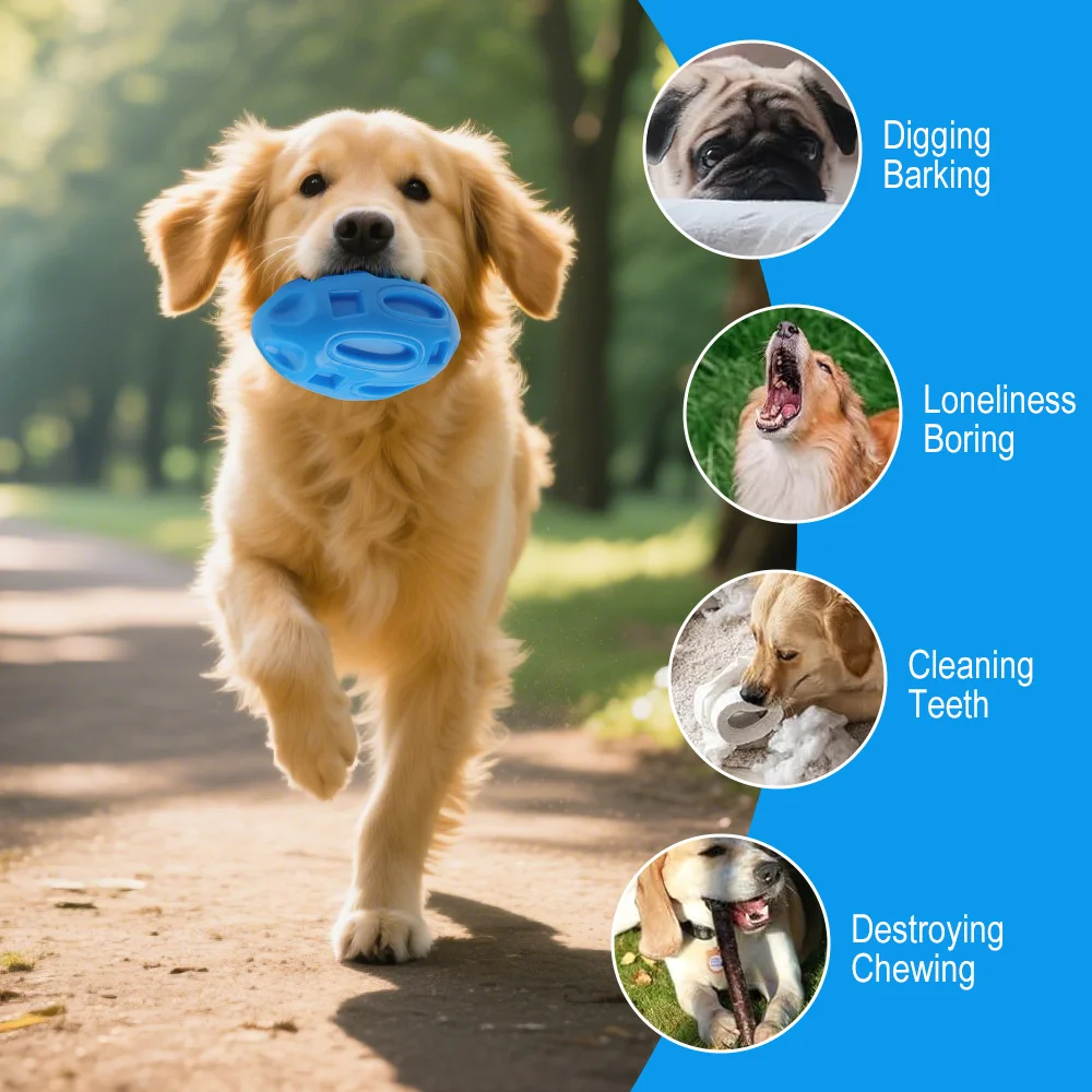 Hundespielzeug Rugby TPR Gummi-Kauball mit Quietscher Zahnreinigung Langlebiges Haustier-Spielzeug für Mittlere und Große Hunderassen Geschenk für Hunde – Detail 3