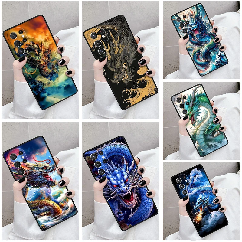 

Phone Case For Samsung Galaxy S24 S23 S21fe S22 Ultra Plus Note 10 20 S8 S9 S10 Cover Dragon