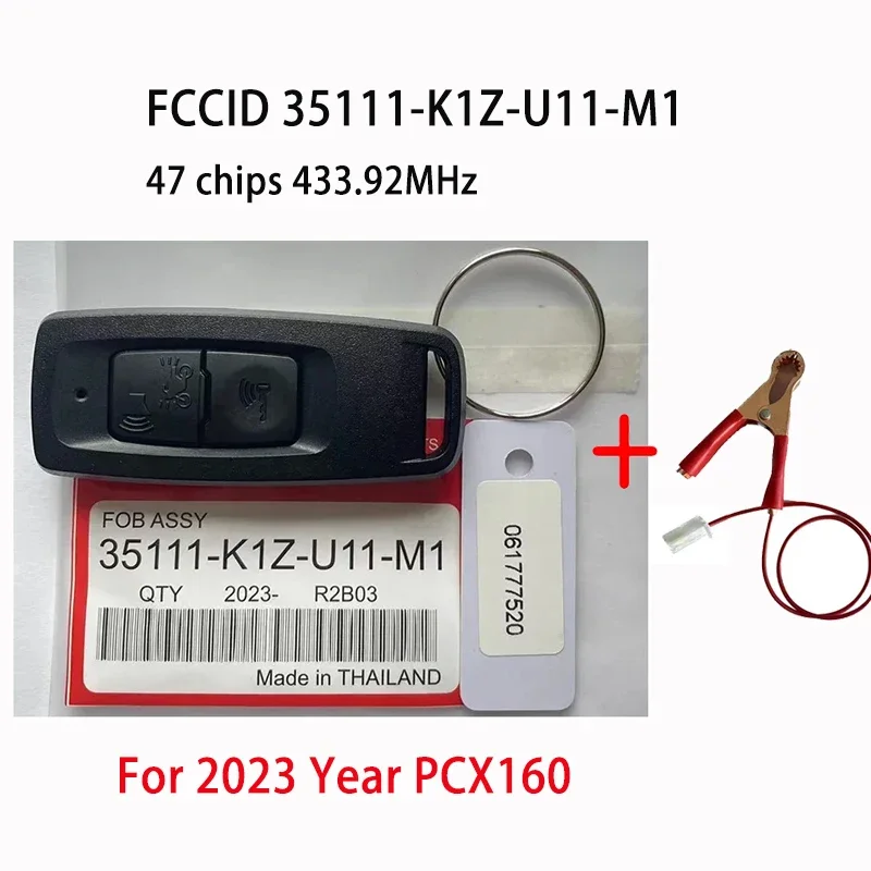 Aftermarket Key For 2023 year Honda PCX PCX160 Motorcycle Remote Key 2 Button 433.92MHz 47 Chip FCCID 35111-K1Z-U11-M1