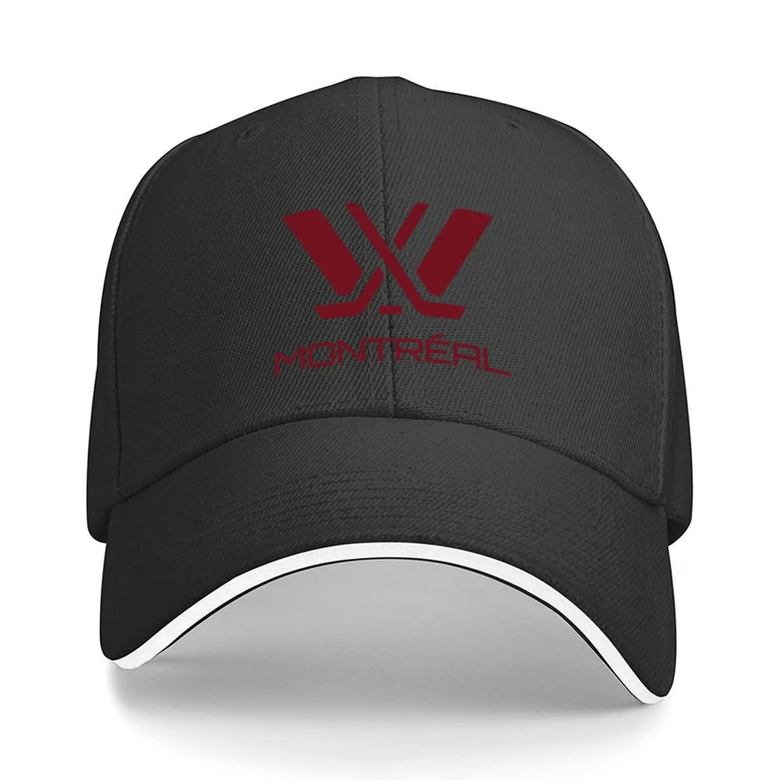 

PWHL Montreal dark red logo and text Baseball Cap Luxury Man Hat Visor Bobble Hat derby hat Sun Hats For Women Men's