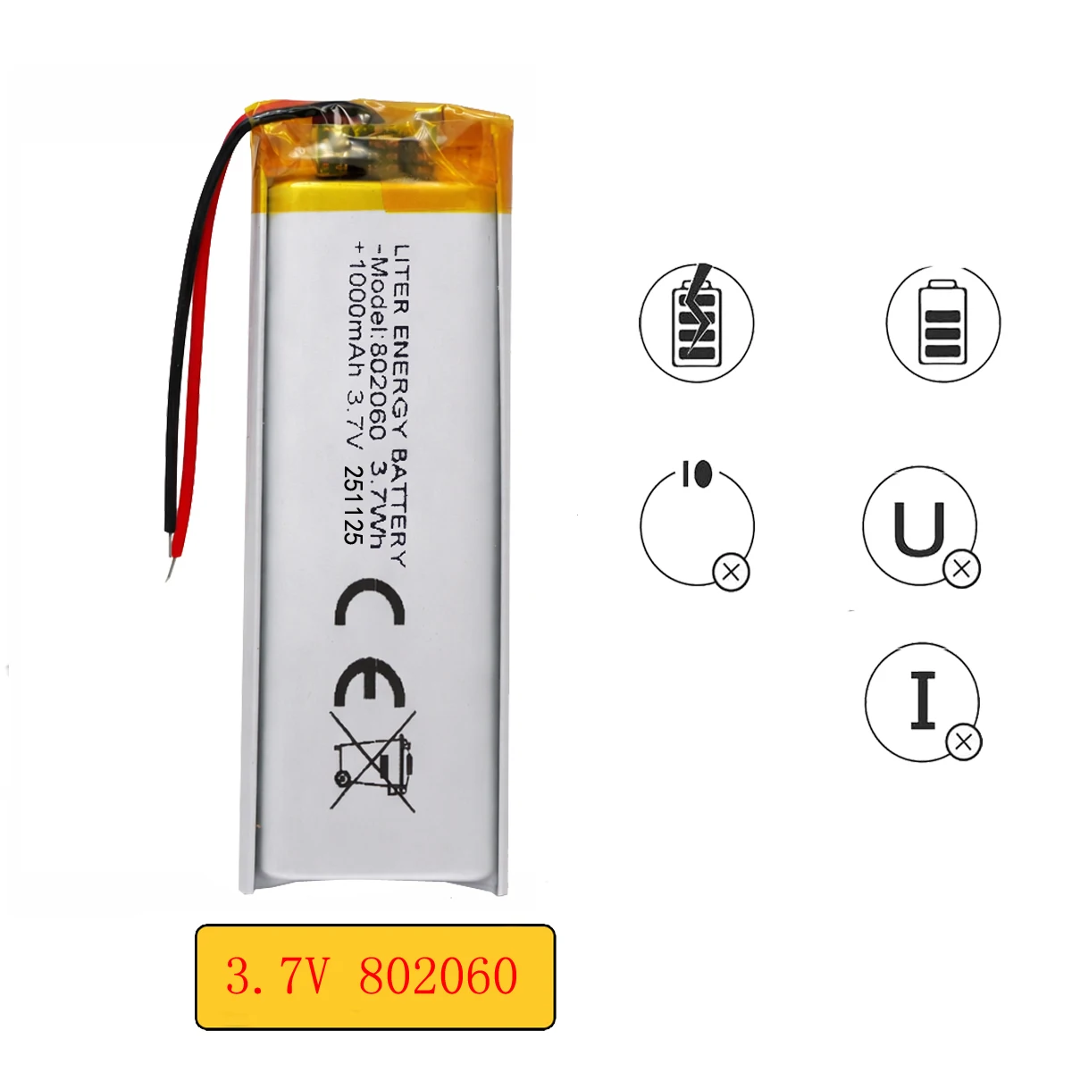 Liter energy battery Good Qulity 3.7V,1000mAH 802060 Polymer lithium ion / Li-ion battery for tablet pc BANK,GPS,mp3,mp4