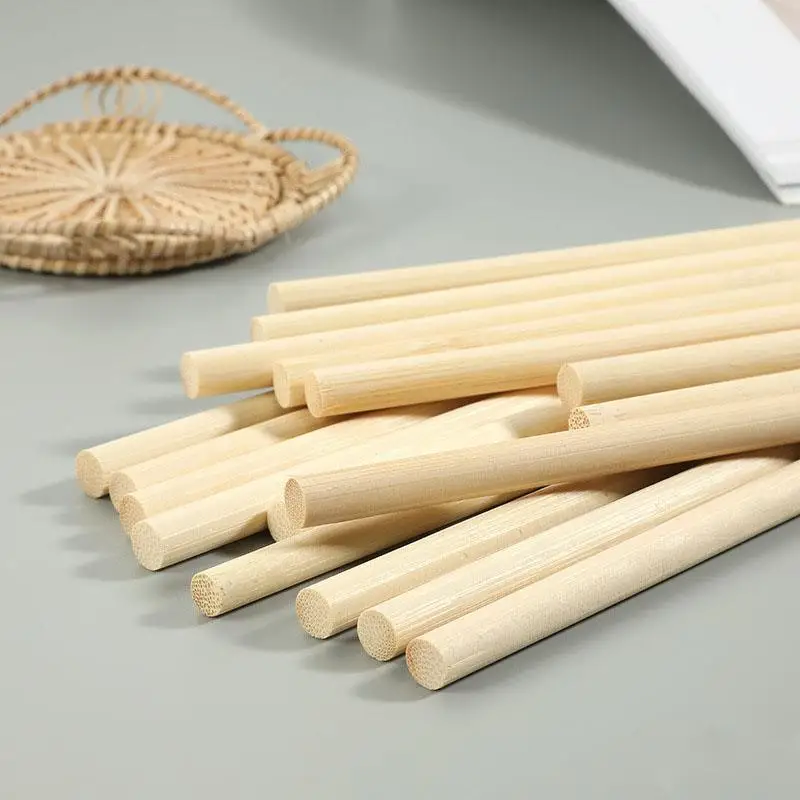 3-8mm Round Wooden Bamboo Sticks DIY Handmade Craft Furniture Ornaments Making Small Wooden Stick Material Woodworking Supplies