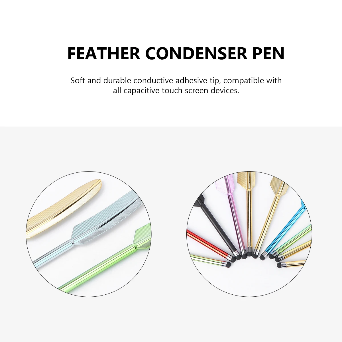 

10 Pcs Capacitive Stylus Pen Smooth Surface for Tablet Phone Writing Tool Conductive Tip Premium Metal Compatible Touch Screen