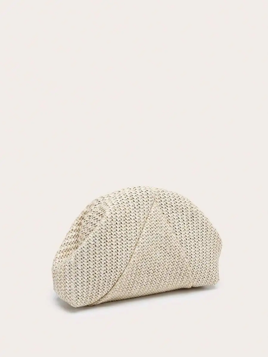 

1Pc Women's Woven Cloud Pleated Clutch Shoulder Bag, Large Capacity, Fashion Minimalist, Suitable For Shopping And Outings