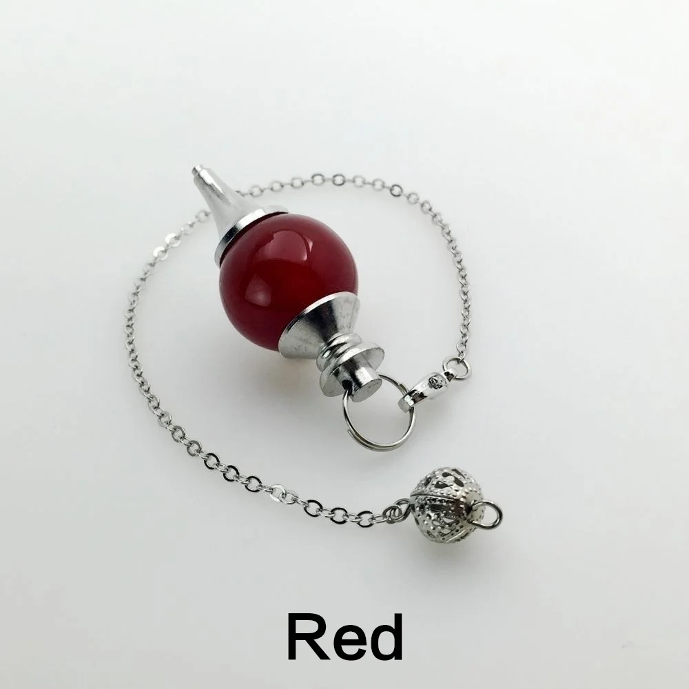 1pc Divination Energy Stone Reiki Meditation Stone Jewelry Pendulum Hollow Round Bead Pendant Stonego Pendulum