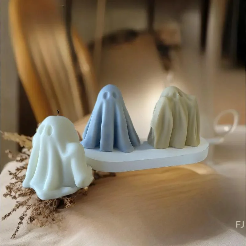 [YU] molde de vela fantasma DIY, vela de aromaterapia, molde de jabón hecho a mano de yeso, herramientas de fundición artesanal epoxi para decoración de Halloween