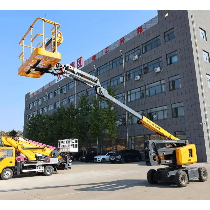 

Новая самоходная автоматическая подъемная платформа (вышка-выкат) для высотных работ с гусеничным шасси и стрелой-подъемником