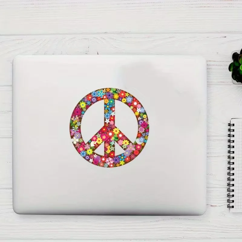 Designs Peace Sign Sticker Colorful Hippie Decals Car, Refrigerator, Luggage, Vehicle, Window, Bumper, Laptop, Locker- 5 inches