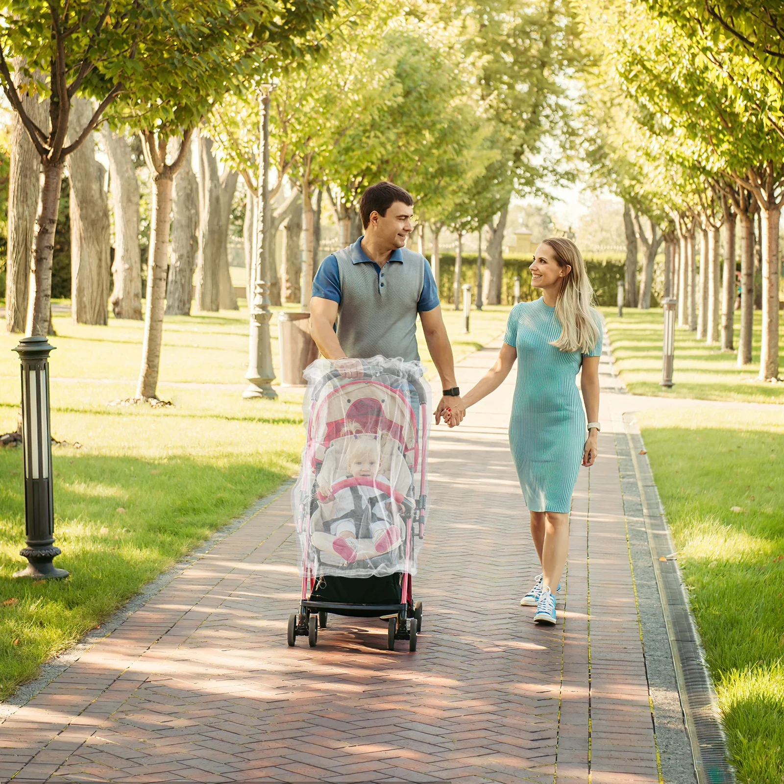 

Москитная сетка для двойной коляски, универсальный чехол для детской коляски, коляска, коляска, дышащая сетка, защита от насекомых