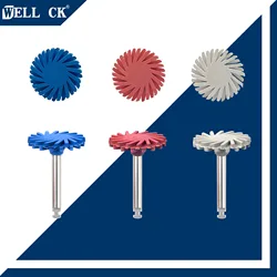 WELLCK-Polisseuse Dentaire en Caoutchouc, 3 Pièces/Boîte, Polissage en Résine Composite, Système de Diamant, Disque RA, Kit de Roue de 14mm, Brosse Flexible en Spirale de Diamant