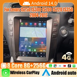 Android14 Car Radio For Lexus IS250 IS300 IS200 IS220 IS350 2004-20012 Tesla Automotive Multimedia Carplay Auto Bluetooth Stereo