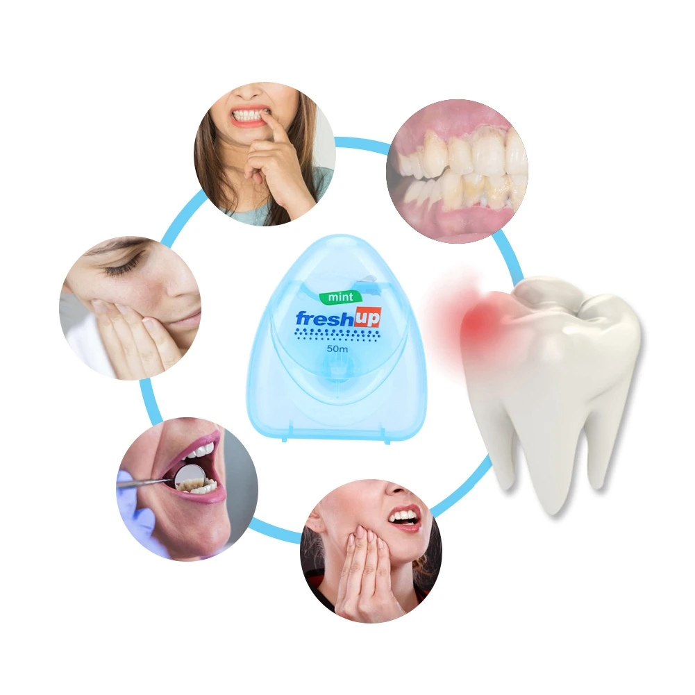 Filo interdentale Ultrafine per microonde ad alta resistenza batteri rimozione della placca sbiancamento dei denti fornitura per l'igiene