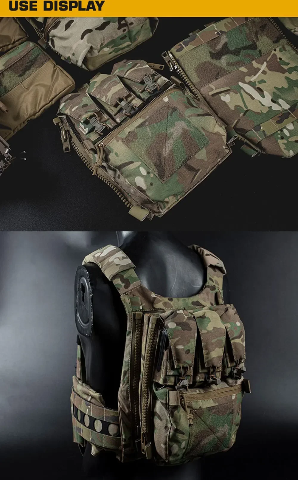 FCPC V5 Plattenträger Jagdweste Assault Back Panel Gear Wasserspeicher Allzweck Multi Fit Erweiterbare Tasche Airsoft-Ausrüstung – Detail 17