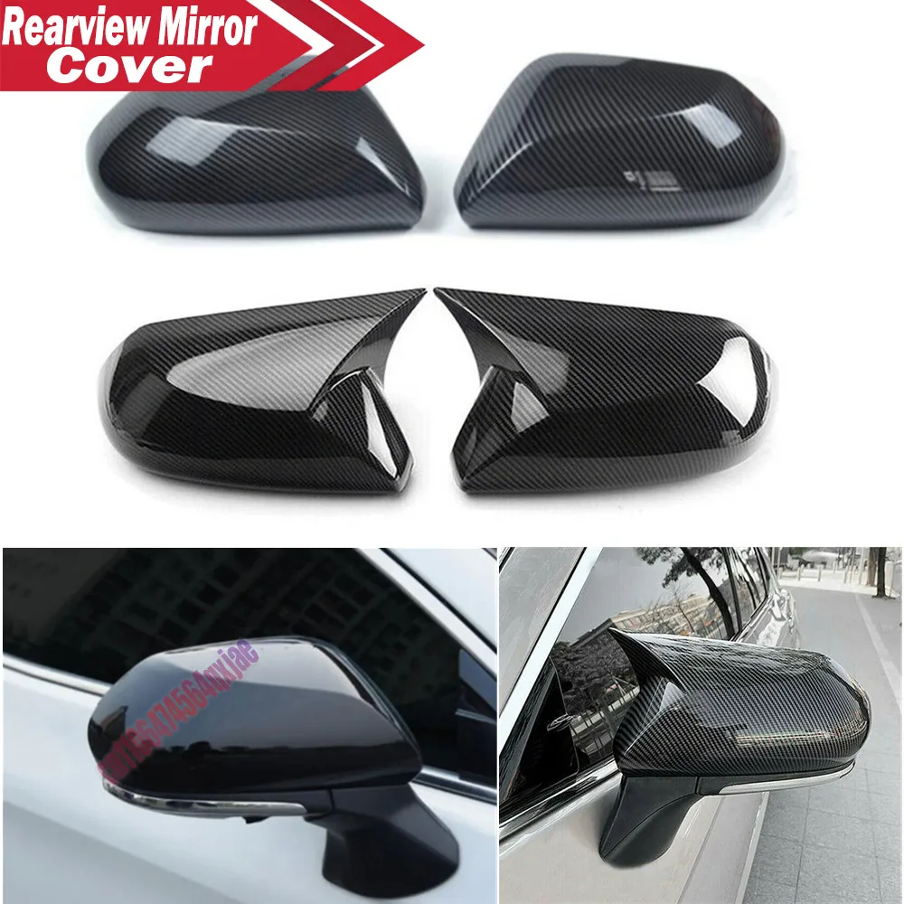 For Toyota Camry 2018-2023 ABS Rearview Side Mirror Cover Wing Cap Exterior Door Housing Trim Adhesive Sticker