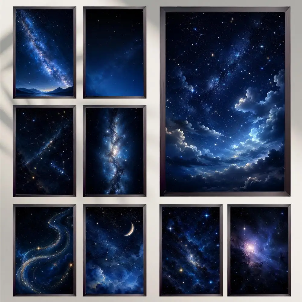 Night Sky Stars Poster HD Versatile Waterproof Wall Decor Self Adhesive Perfect for Any Room & Ideal Gift
