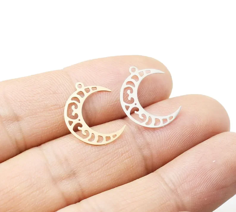 

20pcs Cresecent Moon Charm, Moon Phase Earring Charm, Brass Charm For Jewelry Making, Earring Findings, 18x14.5mm -RP306